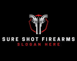 Gun Shield Weapon logo design