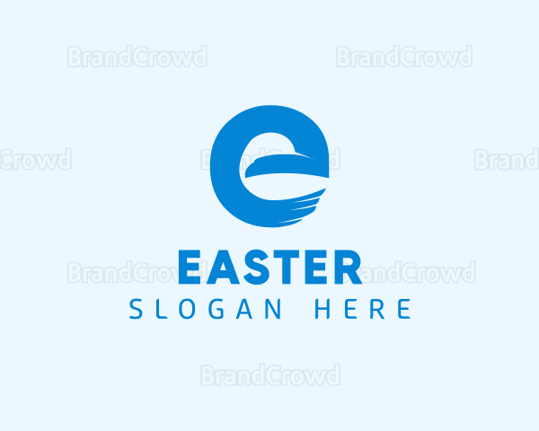 Blue Eagle Letter E Logo