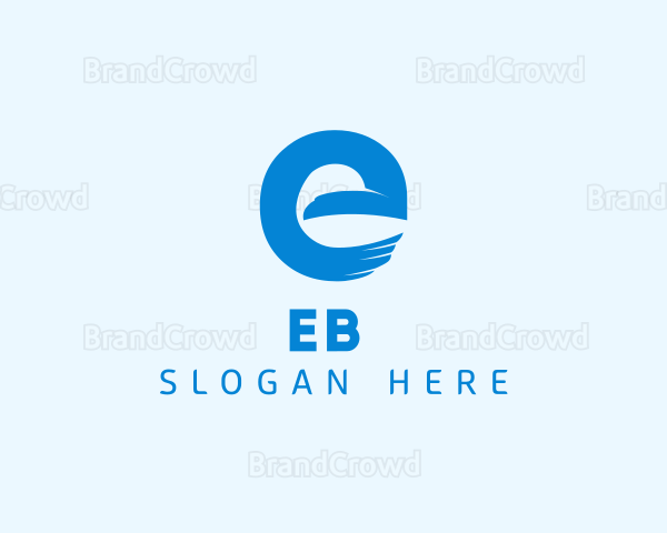 Blue Eagle Letter E Logo