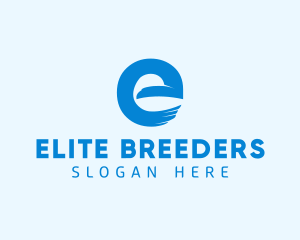 Blue Eagle Letter E logo design