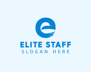 Blue Eagle Letter E logo design