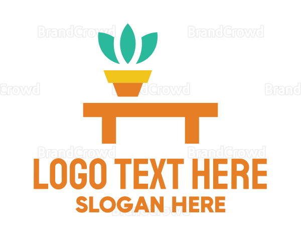 Pot Plant Furniture Bench Logo