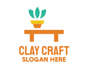 Clay - Pot Plant Furniture Bench logo design