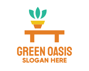 Succulent - Pot Plant Furniture Bench logo design