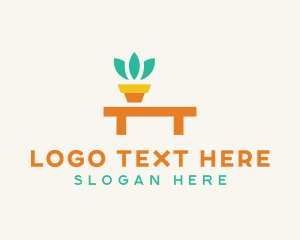 Pot - Pot Plant Furniture Bench logo design