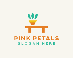 Pot Plant Furniture Bench logo design