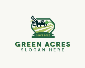 Grass Cutting Garden Lawn Mower logo design