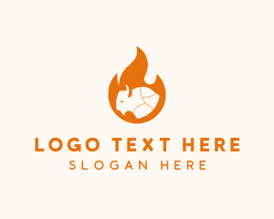 Hot - Buffalo Flame Barbecue logo design