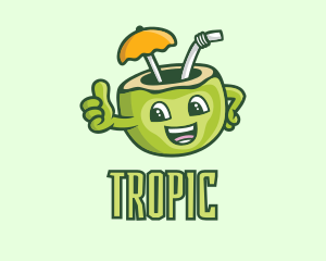 Tropical Coconut Drink logo design