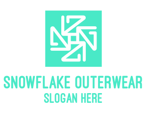 Geometric Snowflake Tile logo design
