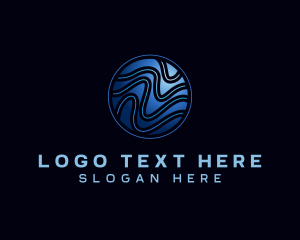 Globe - Circle Wave Pattern logo design