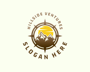 Hillside - Mountain Peak Compass logo design