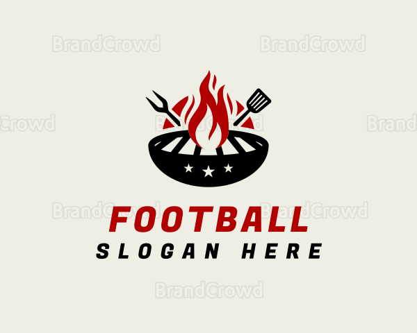 Fire Grill Fork Spatula Logo