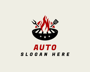 Fire Grill Fork Spatula Logo