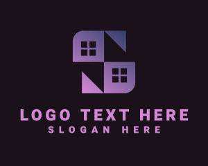 Village - House Window Letter S logo design