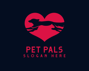 Running Hound Cat Pet  logo design