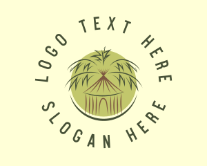 Palm Springs - Tropical Tiki Hut Resort logo design