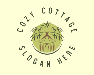 Cottage - Tropical Tiki Hut Resort logo design