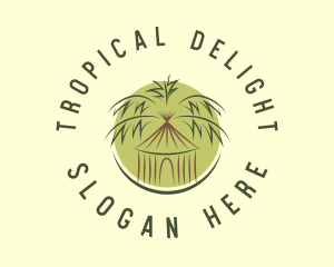 Tropical Tiki Hut Resort logo design