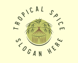 Tropical Tiki Hut Resort logo design