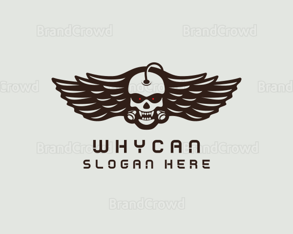 Angry Skull Wing Logo