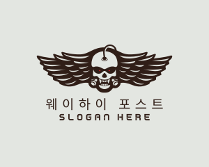 Angry Skull Wing logo design