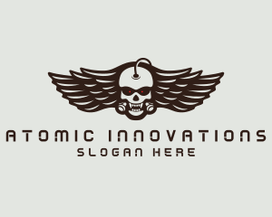 Angry Skull Wing logo design