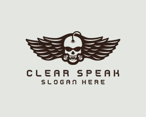 Angry Skull Wing logo design