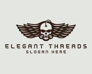 Angry Skull Wing logo design