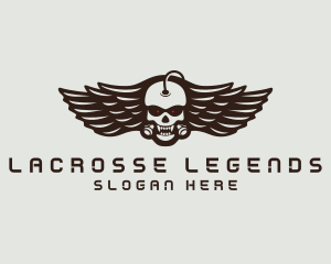 Angry Skull Wing logo design