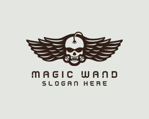 Angry Skull Wing logo design