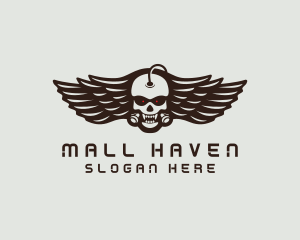 Angry Skull Wing logo design