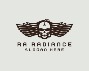 Angry Skull Wing logo design