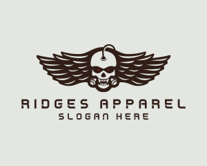 Angry Skull Wing logo design