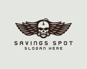 Angry Skull Wing logo design