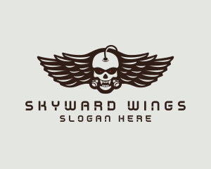 Aeronautics - Angry Skull Wing logo design