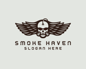 Angry Skull Wing logo design