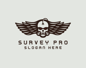 Angry Skull Wing logo design