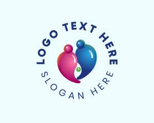 Human - Family Heart Parenting logo design