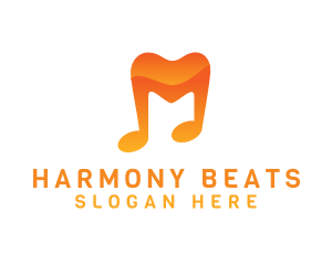 Instrumental - Musical Note M logo design