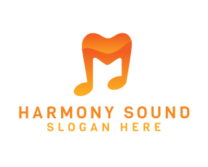 Instrumental - Musical Note M logo design