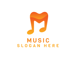 Musical Note M logo design