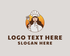Cooking - Woman Chef Cook logo design