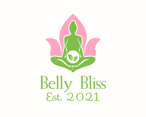 Pregnant Woman Yoga  logo design