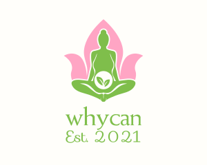 Meditation - Pregnant Woman Yoga logo design