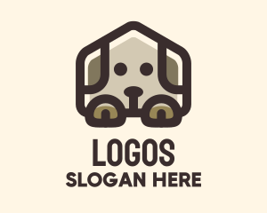 Pet - Brown Puppy House logo design