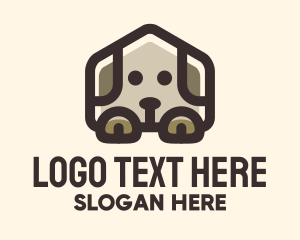 Kennel - Brown Puppy House logo design