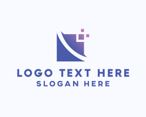 Network - Digital Pixel Square logo design