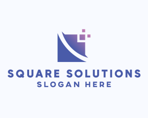Square - Digital Pixel Square logo design