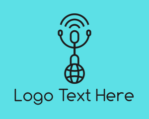 Site - World Globe Man Signal logo design